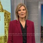 Kate’s burgundy ruched sleeve blazer on NBC News Daily