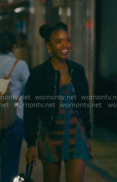 Keisha’s abstract print mini dress on Forever