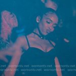 Keisha’s black bustier top and embellished mini skirt on Forever
