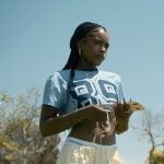 Keisha’s blue cropped 89 top on Forever