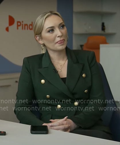 Kelly O’Grady’s dark green blazer on CBS Mornings