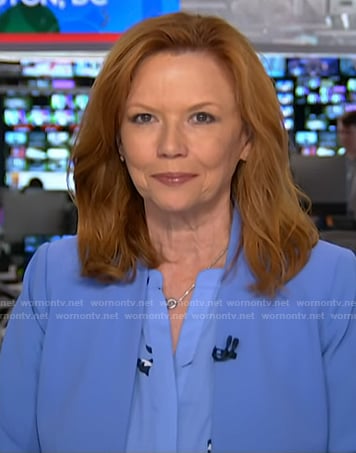 Kelly O’Donnell’s blue floral blouse and jacket on Today