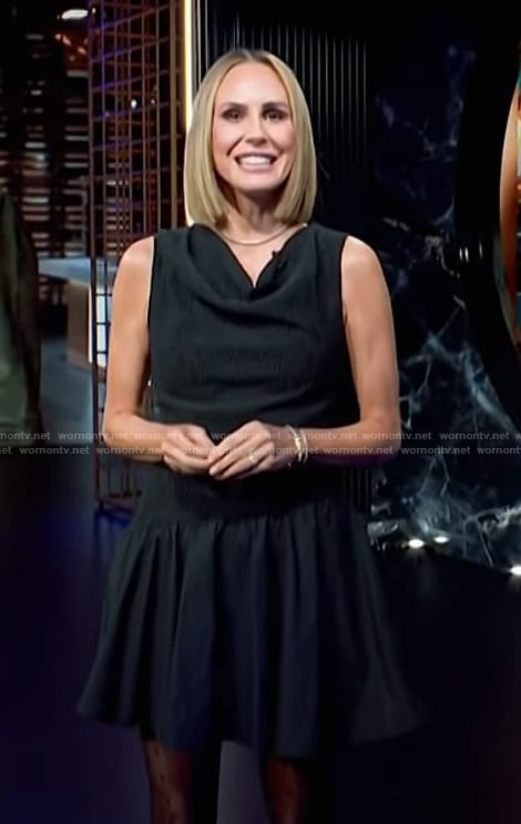 Keltie’s black cowl neck mini dress on E! News