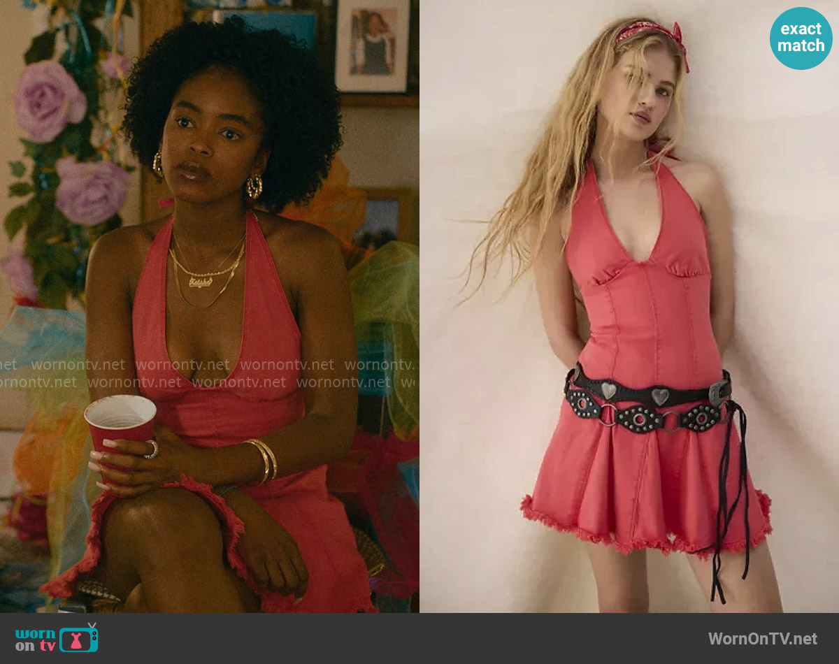 Kimchi Blue Hailey Halter Denim Dress worn by Keisha Clark (Lovie Simone) on Forever