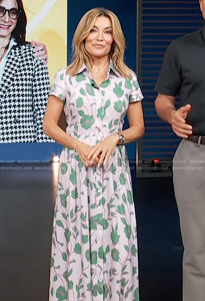Kit’s pink floral print shirtdress on Access Hollywood