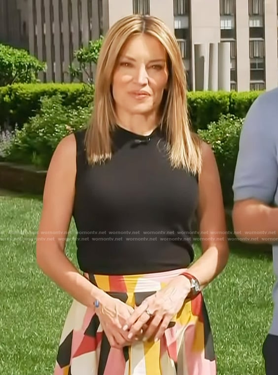 Kit’s abstract print skirt on Access Hollywood