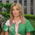Kit’s green and pink floral print dress on Access Hollywood