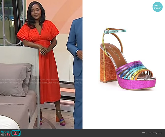 Kurt Geiger London Pierra Platform Sandal Heels worn by Makho Ndlovu on Today