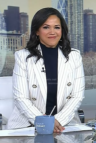 Laura’s white pinstripe blazer on Today