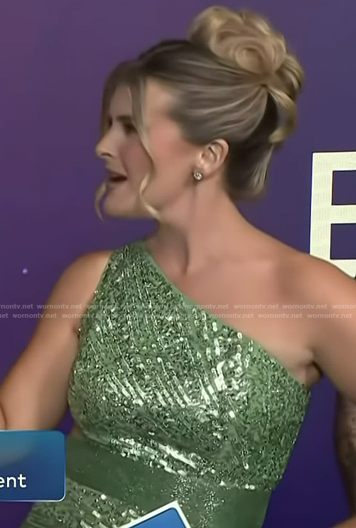 Lauren Herbert’s green sequin gown on Access Hollywood