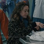 Pupetta’s leopard print cardigan on Elsbeth