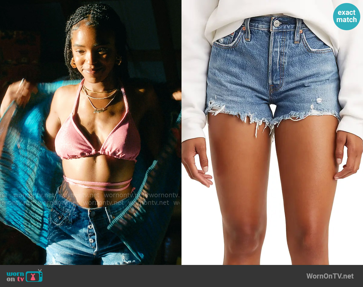 Levis 501 Shorts in Oxnard Athens Mid Short worn by Keisha Clark (Lovie Simone) on Forever