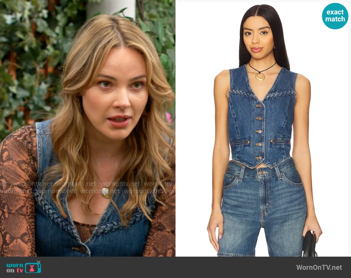 Levis Braided Vest worn by Tessa Porter (Cait Fairbanks) on The Young and the Restless
