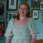 Lila’s green zebra stripe dress on The Four Seasons