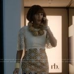 Lisa’s geometric cutout dress on And Just Like That