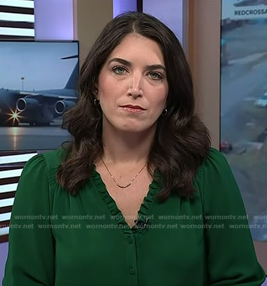 Liz Kreutz’s green pleated trim blouse on Today