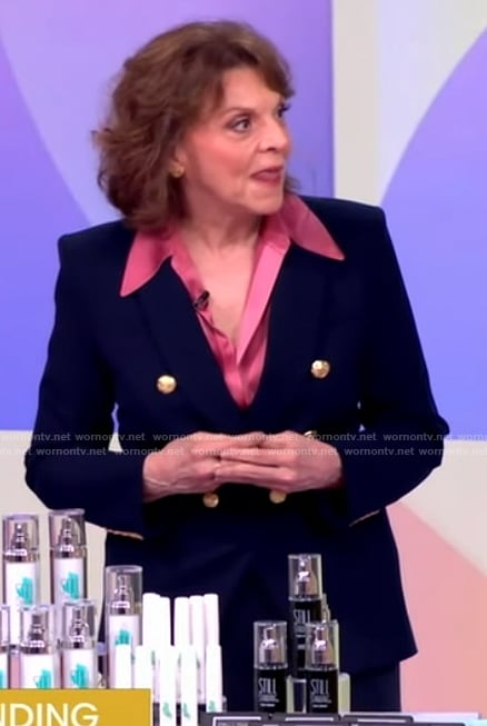 Lyn Butler’s navy double breasted blazer on The View