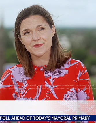 Maggie Rulli’s red floral dress on Good Morning America