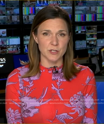 Maggie Rulli’s red floral dress on Good Morning America