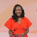 Makho’s red pleated dress on Today