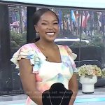 Makho’s watercolor floral ruffle sleeve dress on Today