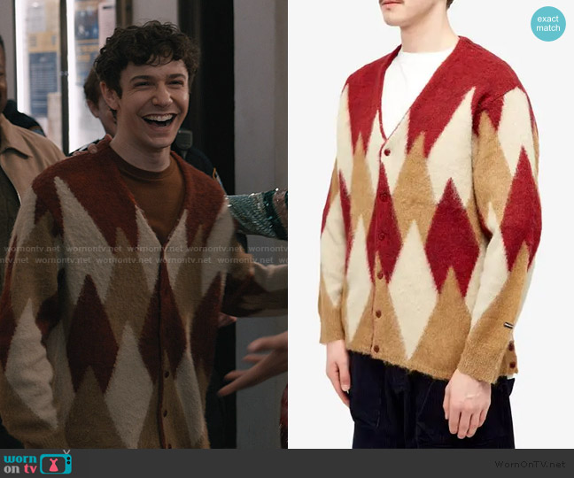 Manastash Aberdeen Diamond Cardigan worn by Teddy (Ben Levi Ross) on Elsbeth