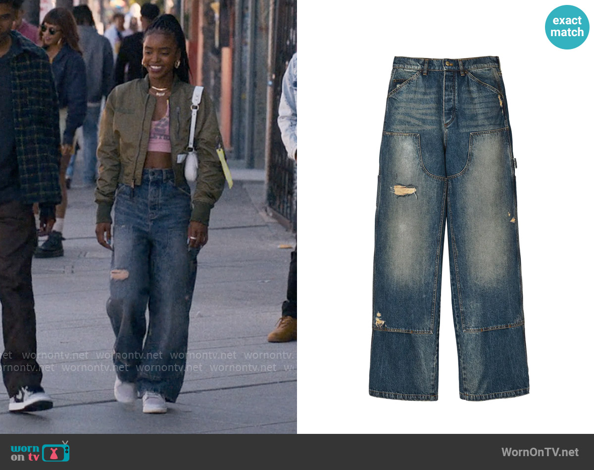 Marc Jacobs Grunge wide-leg carpenter jeans worn by Keisha Clark (Lovie Simone) on Forever