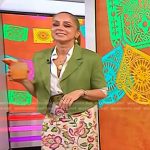 Marcela Valladolid’s green short sleeve blazer and floral skirt on Today