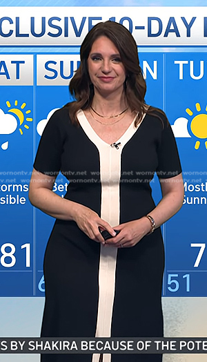 Maria’s black contrast trim knit dress on Today
