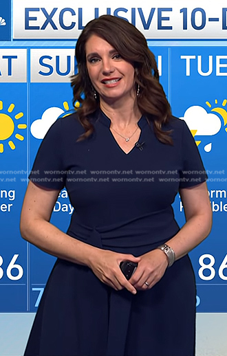 Maria’s navy v-neck short sleeve dress on Today