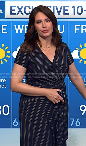 Maria’s navy striped wrap dress on Today