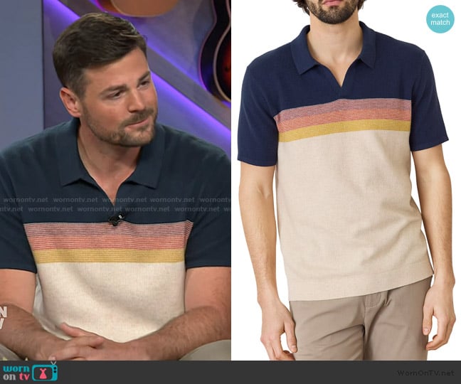 Marine Layer Liam Polo worn by John on The Kelly Clarkson Show