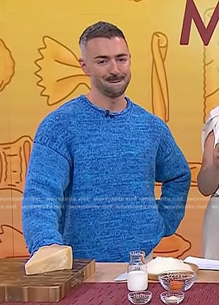 Matteo Lane’s blue space dye sweater on Today