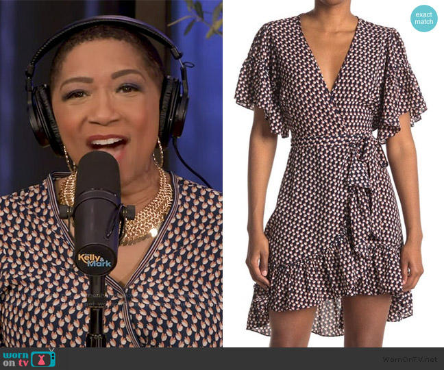 Max Studio Floral Print Wrap Ruffle Dress worn by Deja Vu on Live with Kelly and Mark