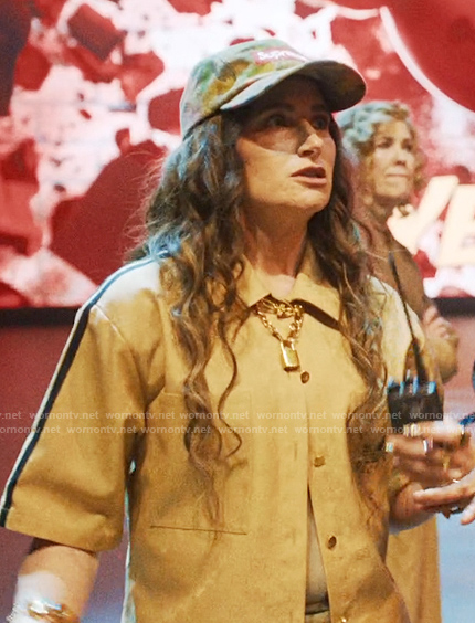 Maya’s khaki Adidas top on The Studio