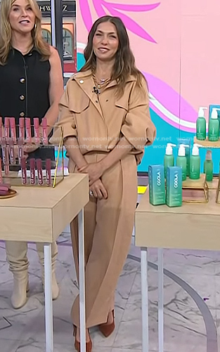 Melissa Garcia’s beige flap pocket top and pants on Today