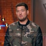 Michael Bublé’s Camouflage leather bomber jacket on The Voice