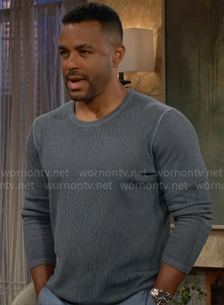 Nate’s perforated sweater on The Young and the Restless