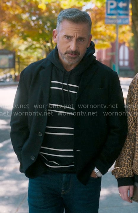 Nick’s black striped hoodie on The Four Seasons