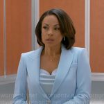 Nicole’s light blue blazer on Beyond the Gates