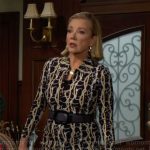 Nikki’s printed shirtdress on The Young and the Restless