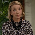 Nikki’s printed blouse and skirt set on The Young and the Restless
