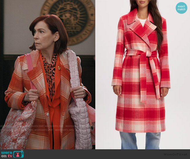 Noize Katja Vegan Wool Plaid Coat worn by Elsbeth Tascioni (Carrie Preston) on Elsbeth