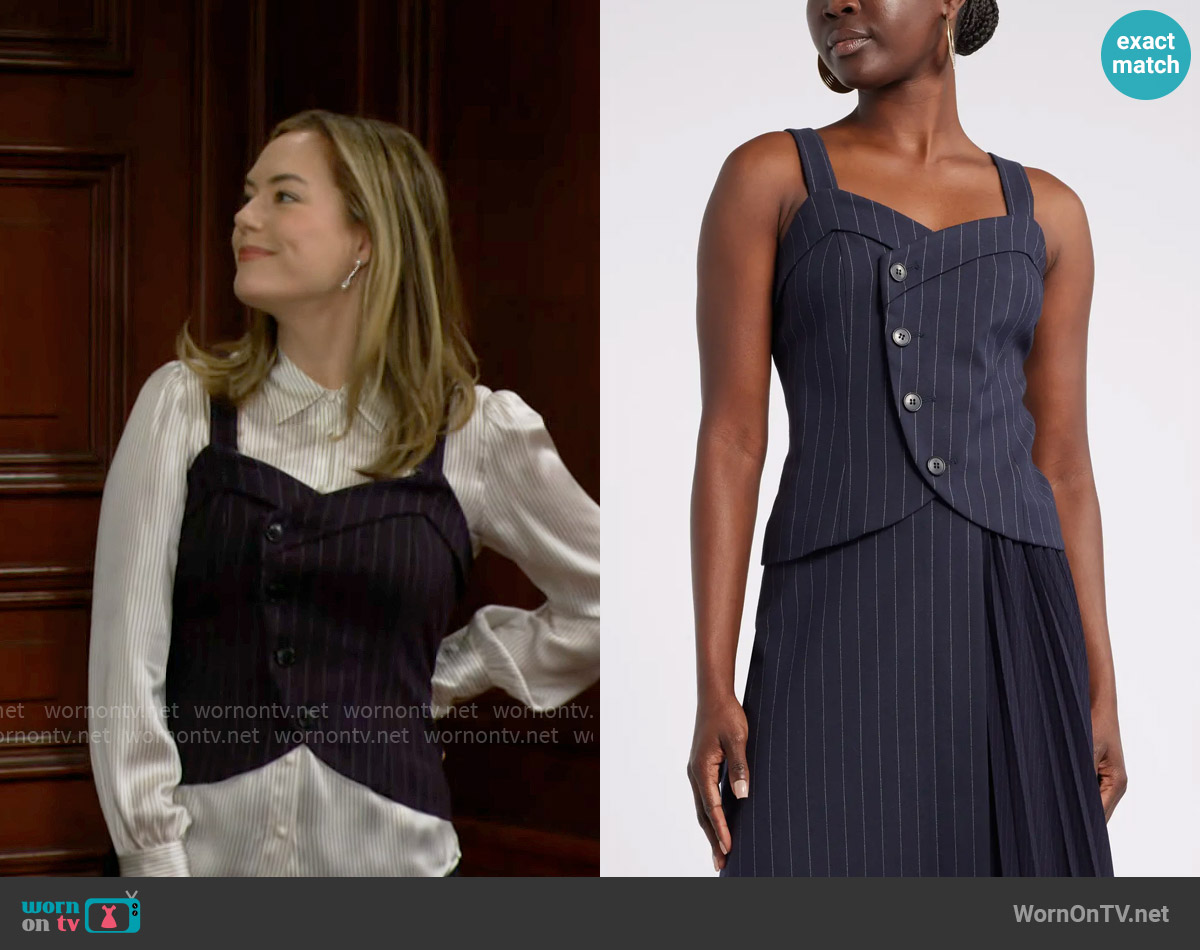 Nordstrom x Harlem's Fashion Row House of Aama Dandy Button-Up Corset worn by Hope Logan (Annika Noelle) on The Bold and the Beautiful
