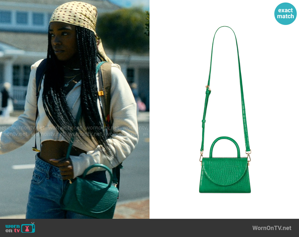 Olga Berg Nadia Faux Leather Embossed Top Handle Bag worn by Keisha Clark (Lovie Simone) on Forever