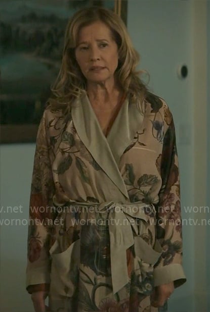 Patty’s floral robe on Grosse Pointe Garden Society