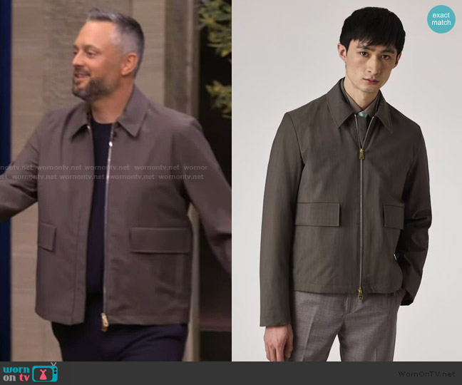 Paul Smith Grey Wool Zip Jacket worn by Nate Bargatze on Live with Kelly and Mark