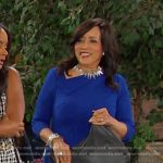 Paulina’s blue asymmetric neck dress on Days of our Lives