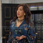 Paulina’s blue floral wrap dress on Days of our Lives