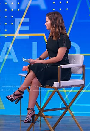 Rebecca’s black studded sandals on Good Morning America